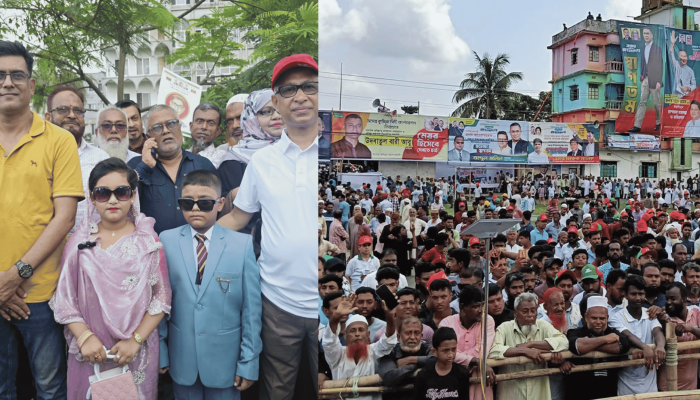 প্রধানমন্ত্রীর অপেক্ষায় কুমিল্লার বরুড়া, খণ্ড খণ্ড মিছিলে মুখর সমাবেশস্থল