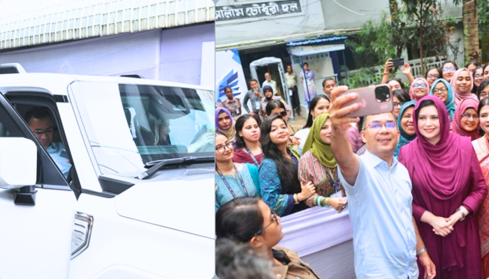 গাড়ি চালিয়ে স্ত্রীর ক্যাম্পাসে প্রধানমন্ত্রী তারেক রহমান, তুললেন সেলফি